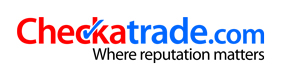 Logo of Checkatrade.com, featuring text that reads 